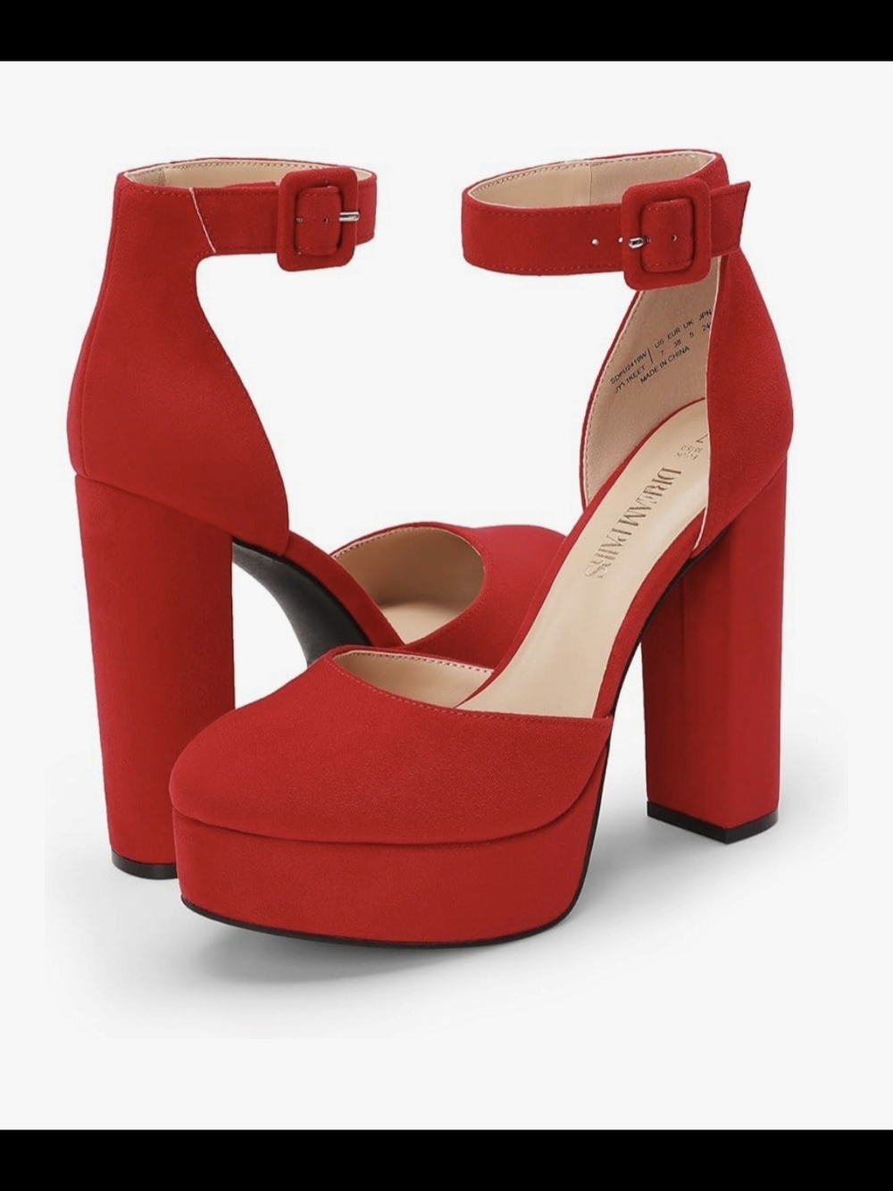 DREAM PAIRS Platform High Chunky Heels #1257